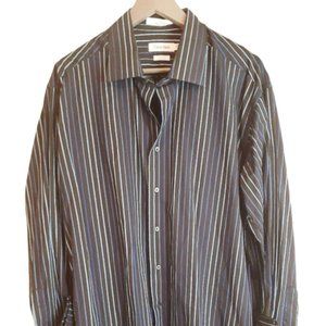 Calvin Klein Slim Fit Stripped Black Blue Shirt